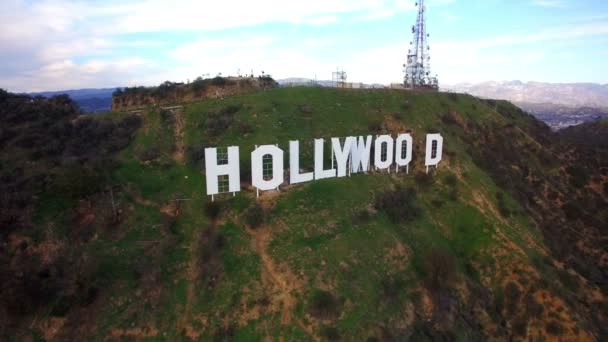 Голлівудський Знак Закриває Повітря Ротат Справа — стокове відео