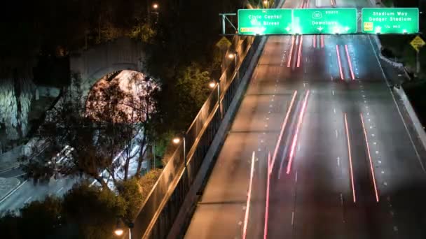 Los Angeles Auto Estrada Tráfego Túnel Elysian Park Grand View — Vídeo de Stock