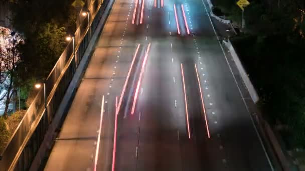 Los Angeles 110 Snelweg Verkeerstijd Verstrijken Elysian Park Grand View — Stockvideo