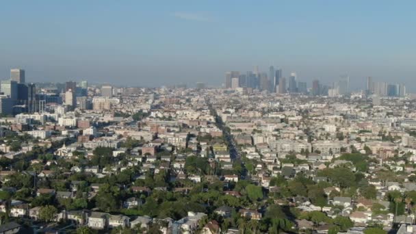 Los Angeles Belvárosa Koreatown Aerial Shot Right — Stock videók