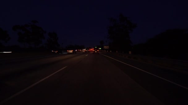 Los Angeles Freeway East Dusk Driving Template Robertson Blvd California — стоковое видео