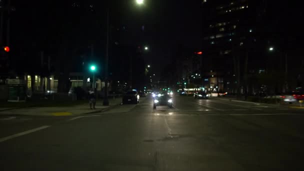 Long Beach Downtown Ocean Blvd Driving Plate Set Achteraanzicht Queens — Stockvideo