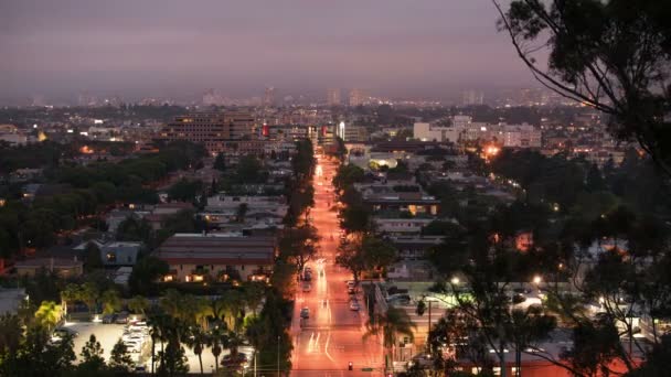 Los Angeles Święty Graal Zachód Słońca Nocy Lapse Culver City — Wideo stockowe