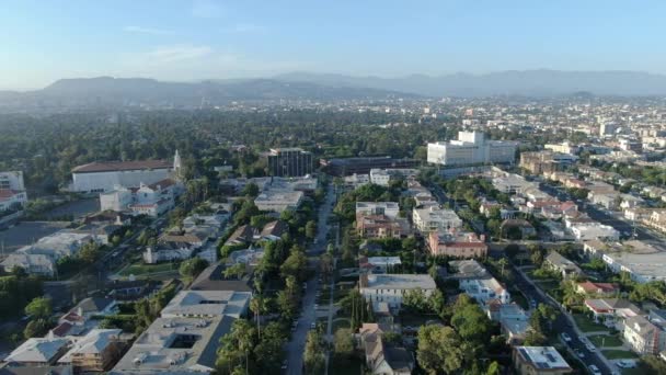 Central Los Angeles Aerial Shot Tracking Verliet Californië Usa — Stockvideo