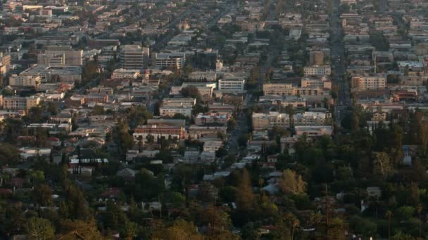 Los Angeles Cityscape Hollywood Blvd Mentén Griffith Park Sunset Tól — Stock videók