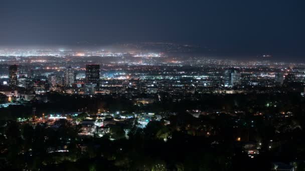 West Los Angeles Til South Bay Night Cityscape Time Lapse – stockvideo