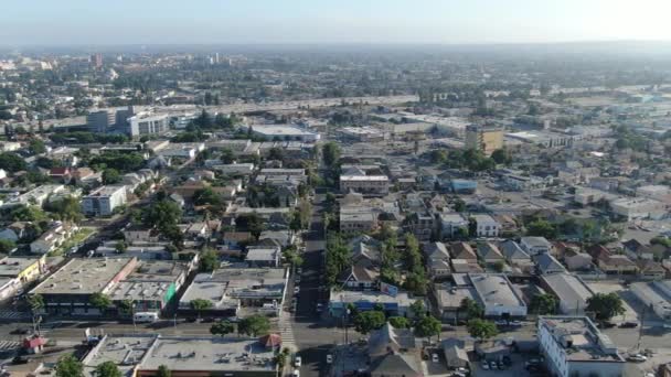 Los Angeles Downtown Freeway University Park Aerial Shot — 비디오