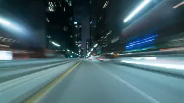 Drive Hyperlapse Los Angeles Downtown Hope Grand Ave Night California — Wideo stockowe