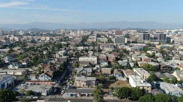 Los Angeles Aerial Shot Pico Union Bal Teleportáló — Stock videók