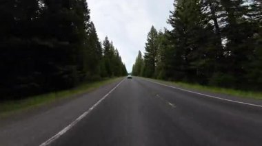 American Northwest Bulutlu Orman Otoyolu 02 Arka Görüş Rocky Point Sürüş Plakası Oregon ABD