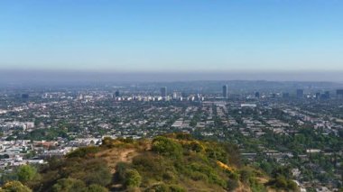 Hollywood Hills 'ten Los Angeles' a Gündüz Saati, Pan R California ABD