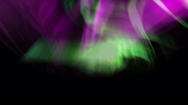 Büyüleyici Aurora Işıkları Yeşil ve Pembe Döngü