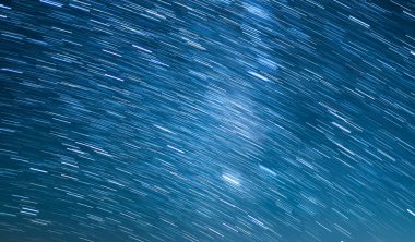 Star Trails of Milky Way Galaxy in South Sky Over Sierra Nevada Mountains Astrophotography in California USA