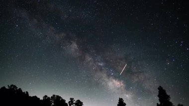 Doğu Gökyüzünde Samanyolu Galaksisi Pinos Dağı 'nın üzerinde Astrofotoğrafçılık Zamanı Geçmiş Kaliforniya ABD