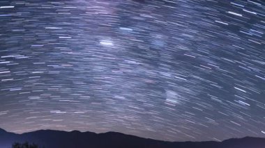 Samanyolu 'nun Yıldız Yolları Galaksisi 50 mm Güney Gökyüzü Sierra Nevada Dağları' nda. Kaliforniya 'da Astrofotoğrafçılık Süreci