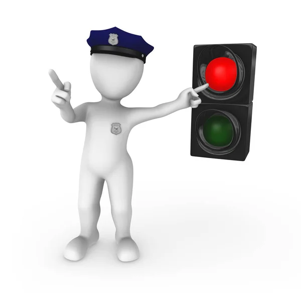 Red Traffic Light You Have Stop Rendered Illustration — Stock Photo, Image