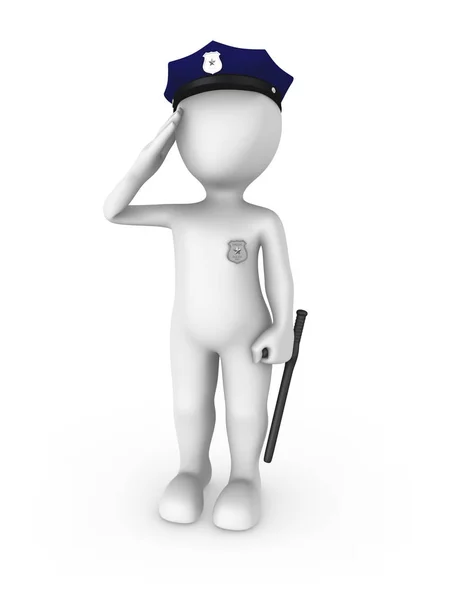 Police Officer Salutes Rendered Illustration — Stock Photo, Image