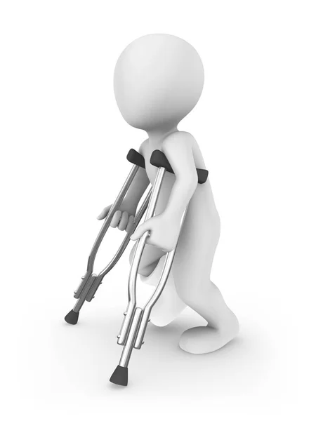 Rendered White Human Crutches Rendered Illustration — Stock Photo, Image