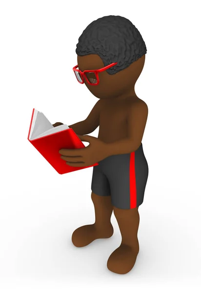 3D Afrika adam okuma kitabı.