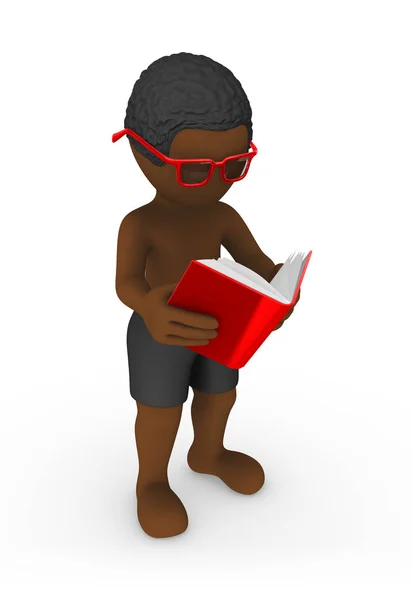 Afrikanischer Mann Liest Buch — Stockfoto