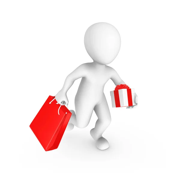 Rendered White Human Gift Shopping Bag Rendered Illustration Royalty Free Stock Images