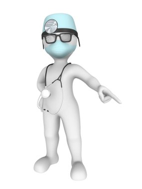 3D render doktor. Sipariş. küçük insanlarla 3D render illüstrasyon.