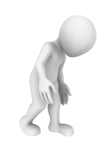 3D dostum yorgun. Depresyon kavramı. 3D çizim. 