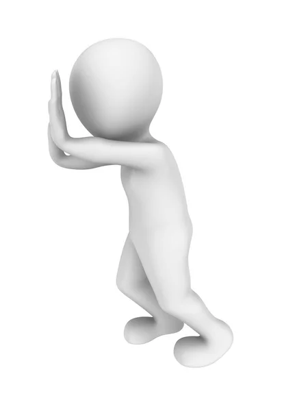 3D adam ağır yük taşıyan. 3D çizim.