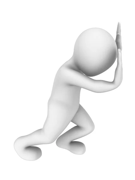 3D adam kargo iter. küçük insanlarla 3D render illüstrasyon.