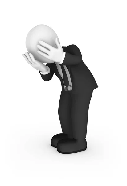 3d sad businessman cry. Stress in business. — Stock Photo, Image