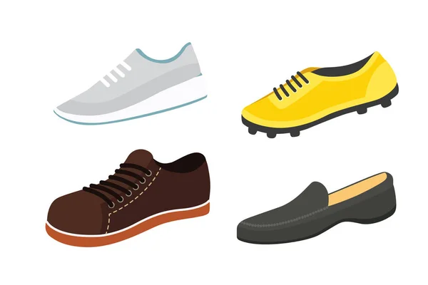 男鞋： 季节在平面样式。男子靴子孤立设置的矢量图 — 图库矢量图片