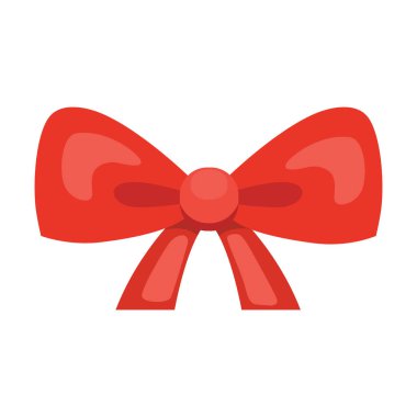 Çizgi film sevimli Hediyelik yay şeritler ile. kırmızı renkli kelebek kravat