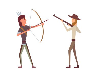 Vektör avcılar illüstrasyon karikatür