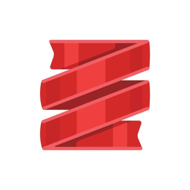 Kırmızı şerit beyaz arka plan üzerinde izole. Dekoratif kurdele illüstrasyon.