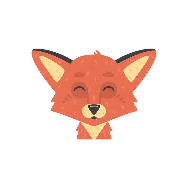 Cute kid fox face vector illustration isolated on white. — Stock Vector