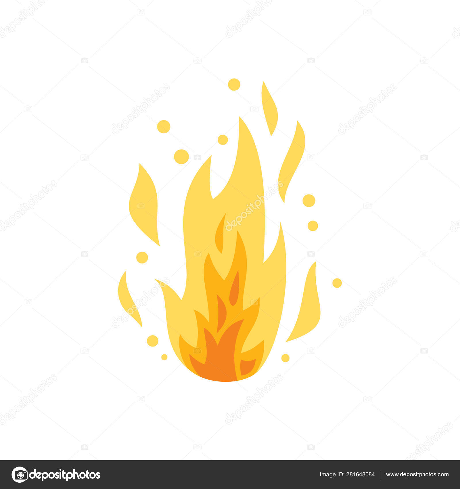 漫画スタイルで炎ベクトルアイコン 炎 火の玉のイラスト ストック