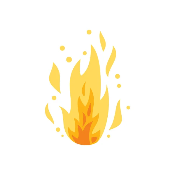 Fire Flames vector pictogram in cartoon stijl. Vlam, vuurbal illustratie. — Stockvector