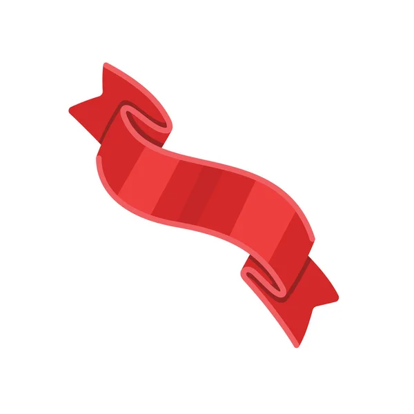 Icono de cinta roja aislado sobre fondo blanco . — Vector de stock