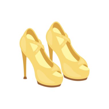 Beyaz arka planda izole kadın ayakkabı vektör simgesi. Moda ayakkabı tasarımı.