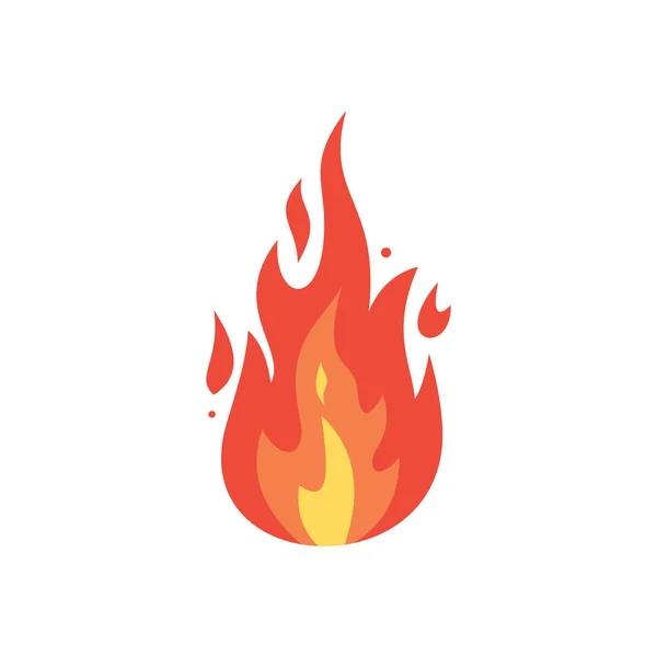 Feuer Flammen Vektor-Symbol im Cartoon-Stil. Flamme, Feuerball Illustration. — Stockvektor