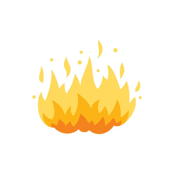 Ogień płomieni ikona wektor w stylu kreskówki. Płomień, kula ognia, ilustracja. — Wektor stockowy