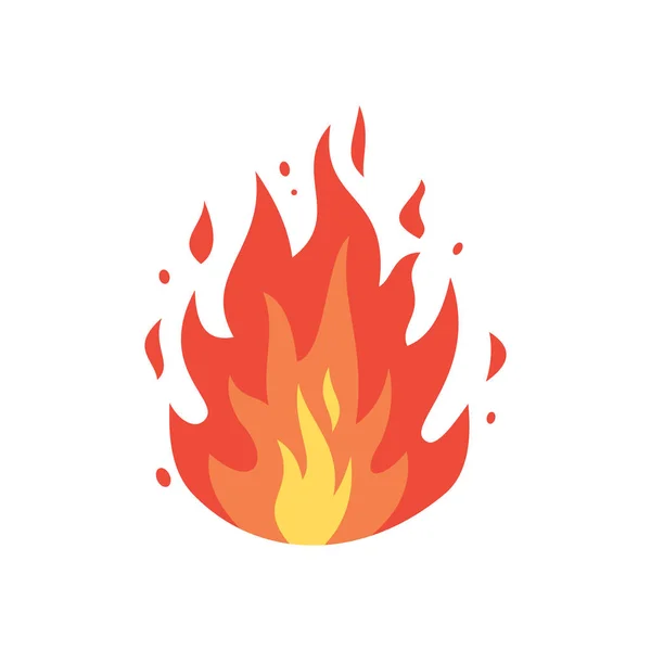 Feuer Flammen Vektor-Symbol im Cartoon-Stil. Flamme, Feuerball Illustration. — Stockvektor