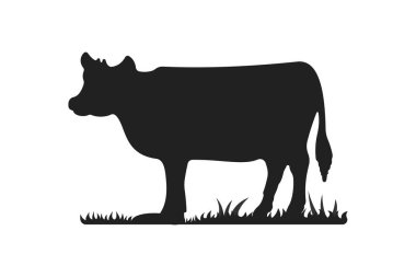 Çimenlerin üzerindeki siluetleri. Çayır vektör karikatür illüstrasyon üzerinde otlatma.