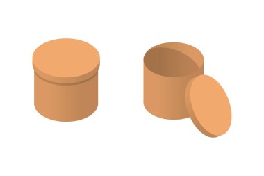 Isometrik ambalaj kutusu vektör seti. beyaz arka plan üzerinde izole karikatür tarzında karton kutular koleksiyonu.