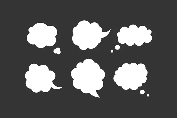 Vector de colección de burbujas de voz vacía en blanco. Pegatinas del conjunto de vectores de nubes de habla . — Archivo Imágenes Vectoriales