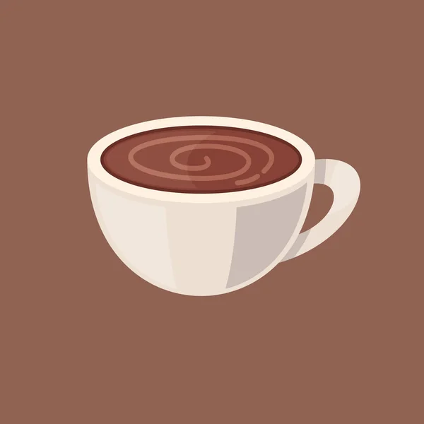 Café dos desenhos animados ou xícara de cacau. Ilustração vetorial de chocolate quente . —  Vetores de Stock