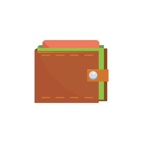 Plånbok väska med pengar vektor illustration i tecknad stil. — Stock vektor