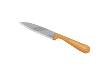 Kasap dükkanı için vektör bıçağı. Yemek pişirmek için mutfak bıçağı Utensil.