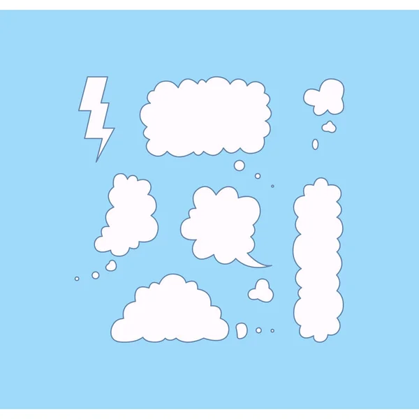 Set of cloud speech bubble. Cute bubbles and empty balloons elements . Clouds textbox for communication, comment and message template. — Stock Vector