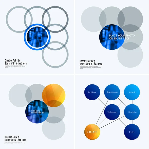 Diseño abstracto de elementos vectoriales coloridos para un fondo liso con formas redondas cortezas para la colaboración entre empresas . — Archivo Imágenes Vectoriales
